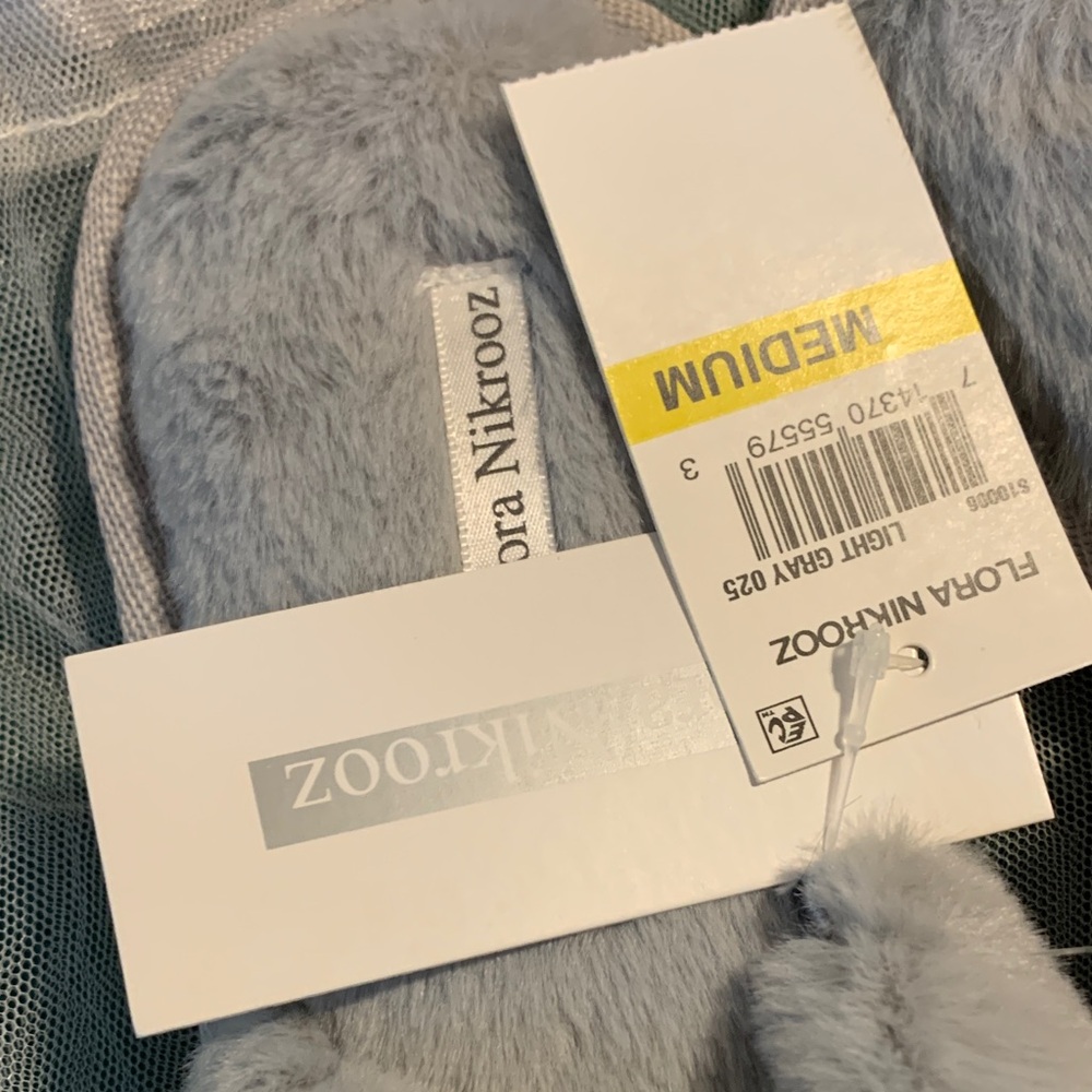 Flora Nikrooz Plush Pale Blue Slip-On Slippers - Picture 3 of 9